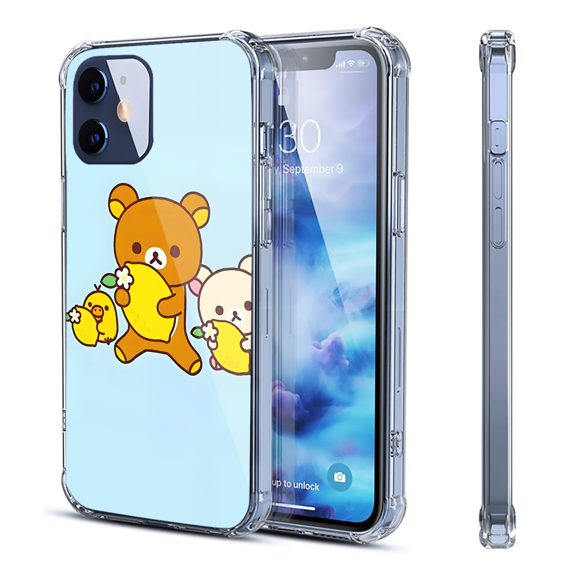 （画像用） リラックマ リラックマ キイロイトリ Rilakkuma Korilakkuma Kiiroitori 【iPhone 12シリーズ対応】透明スマホケース（クリアソフトケース）